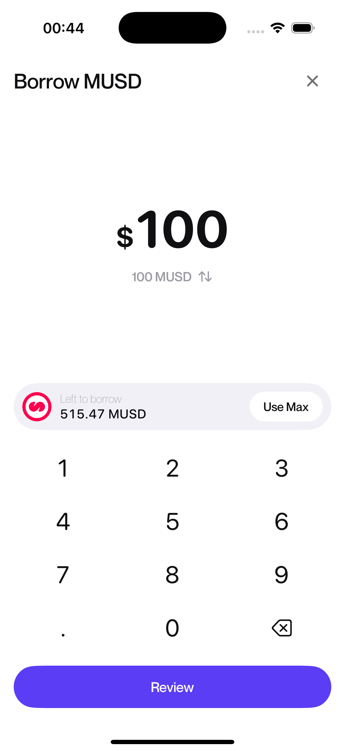 Draw MUSD against your Bitcoin